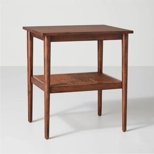 Hearth & Hand Wood & Cane Square Accent Table Brown
